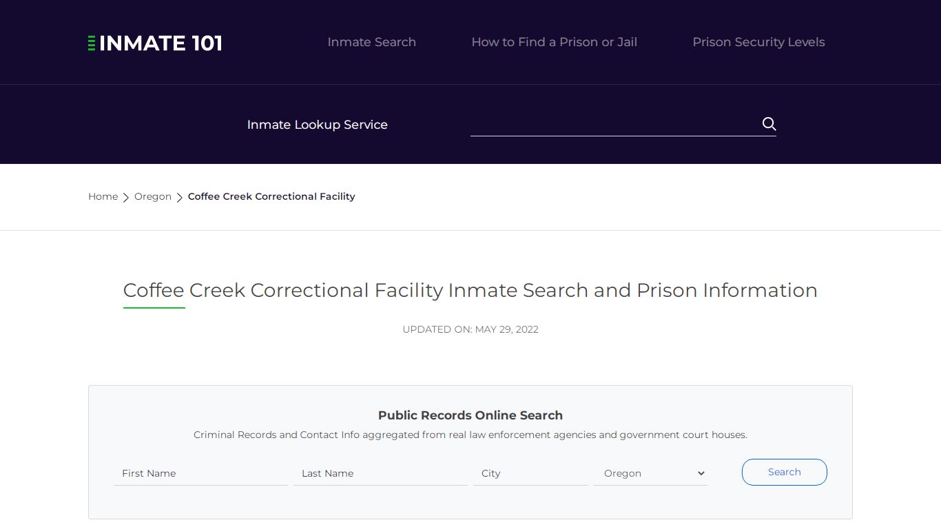 Coffee Creek Correctional Facility Inmate Search, Visitation, Phone no ...